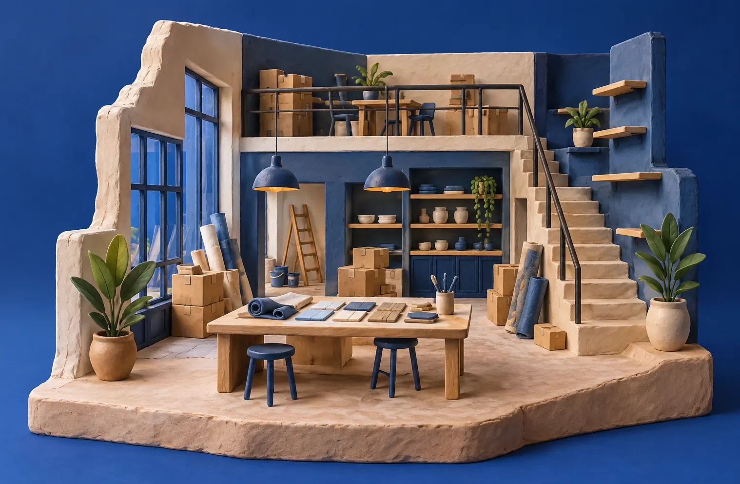 Illustration of growing businesses and their working space